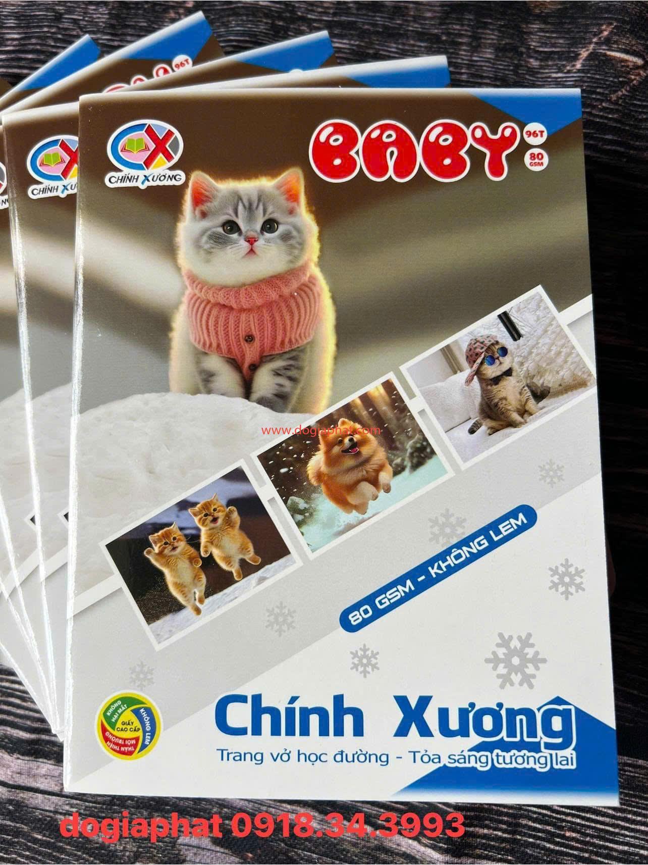 TẬP BABY CHÍNH XƯƠNG 80GSM 96 TRANG GIÁ SỈ 